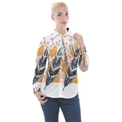 Feather Feathers Women s Long Sleeve Pocket Shirt