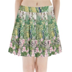 Peafowl Peacock Feather Beautiful Pleated Mini Skirt by Sudhe