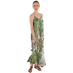 Peafowl Peacock Feather Beautiful Cami Maxi Ruffle Chiffon Dress