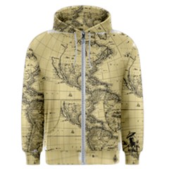 Map Vintage Old Ancient Antique Men s Zipper Hoodie by Sudhe