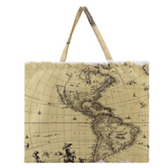 Map Vintage Old Ancient Antique Zipper Large Tote Bag by Sudhe