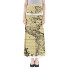 Map Vintage Old Ancient Antique Full Length Maxi Skirt by Sudhe