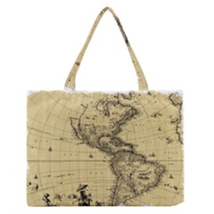 Map Vintage Old Ancient Antique Zipper Medium Tote Bag by Sudhe