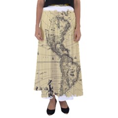 Map Vintage Old Ancient Antique Flared Maxi Skirt by Sudhe