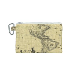 Map Vintage Old Ancient Antique Canvas Cosmetic Bag (small) by Sudhe