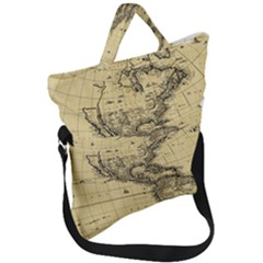 Map Vintage Old Ancient Antique Fold Over Handle Tote Bag by Sudhe