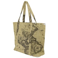 Map Vintage Old Ancient Antique Zip Up Canvas Bag by Sudhe