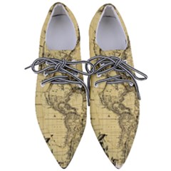 Map Vintage Old Ancient Antique Pointed Oxford Shoes