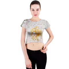 Abstract Art Art Artificial Flowers Crew Neck Crop Top by Wegoenart