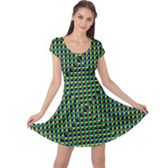 Kaleidoscope Art Unique Design Cap Sleeve Dress by Wegoenart