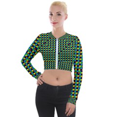 Kaleidoscope Art Unique Design Long Sleeve Cropped Velvet Jacket