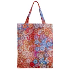 Art Beautiful Flowers Flames Generative Art Zipper Classic Tote Bag by Wegoenart