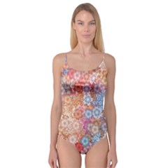 Art Beautiful Flowers Flames Generative Art Camisole Leotard  by Wegoenart