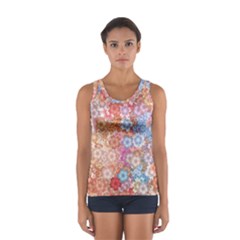 Art Beautiful Flowers Flames Generative Art Sport Tank Top  by Wegoenart