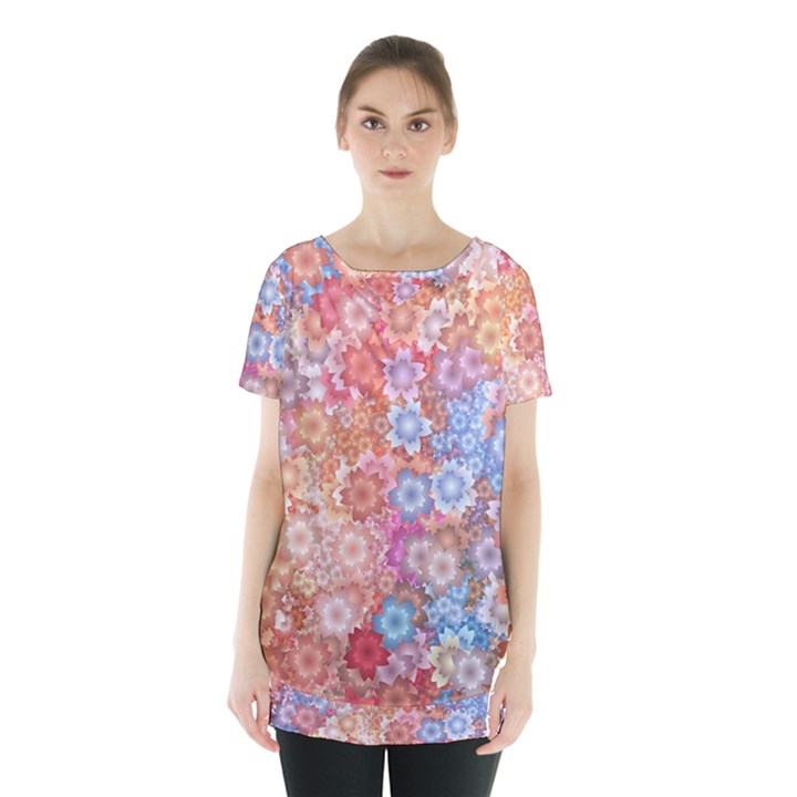 Art Beautiful Flowers Flames Generative Art Skirt Hem Sports Top