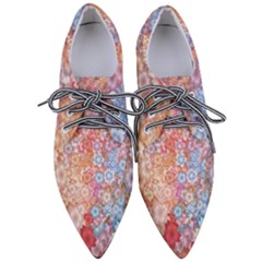 Art Beautiful Flowers Flames Generative Art Pointed Oxford Shoes