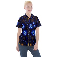 Fun Photo Amazing Art Kaleidoscope Mosaic Women s Short Sleeve Pocket Shirt