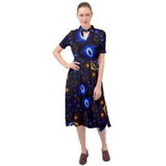 Fun Photo Amazing Art Kaleidoscope Mosaic Keyhole Neckline Chiffon Dress