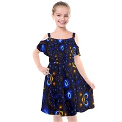 Fun Photo Amazing Art Kaleidoscope Mosaic Kids  Cut Out Shoulders Chiffon Dress