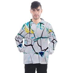 White And Multicolored Illustration Men s Half Zip Pullover