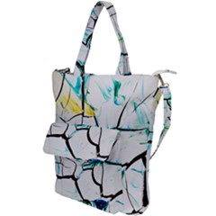 White And Multicolored Illustration Shoulder Tote Bag by Wegoenart