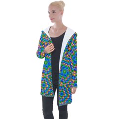 Abstract Background Futuristic Handcraft Longline Hooded Cardigan by Wegoenart