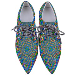 Abstract Background Futuristic Handcraft Pointed Oxford Shoes