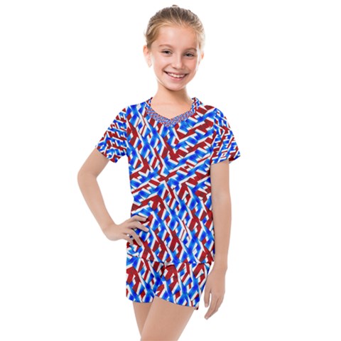 Art Unique Design Kaleidoscope Kids  Mesh Tee And Shorts Set by Wegoenart