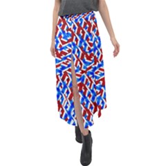 Art Unique Design Kaleidoscope Velour Split Maxi Skirt