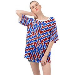 Art Unique Design Kaleidoscope Oversized Chiffon Top