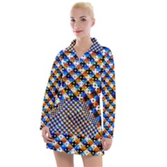 Kaleidoscope Art Unique Design Women s Long Sleeve Casual Dress