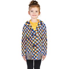 Kaleidoscope Art Unique Design Kids  Double Breasted Button Coat