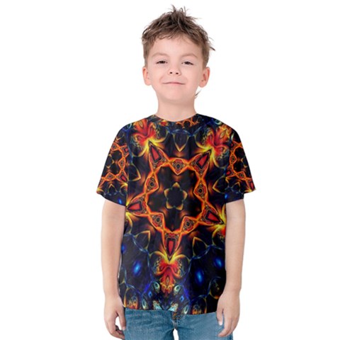 Kaleidoscope Art Unique Design Kids  Cotton Tee by Wegoenart