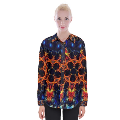 Kaleidoscope Art Unique Design Womens Long Sleeve Shirt by Wegoenart