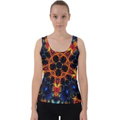 Kaleidoscope Art Unique Design Velvet Tank Top by Wegoenart