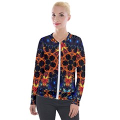 Kaleidoscope Art Unique Design Velour Zip Up Jacket