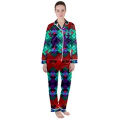 Abstract Art Background Design Satin Long Sleeve Pyjamas Set