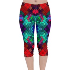 Abstract Art Background Design Velvet Capri Leggings 