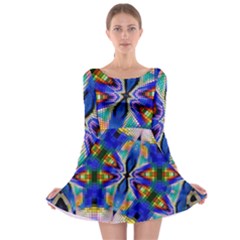 Art Kaleidoscope Meditation Mosaic Long Sleeve Skater Dress by Wegoenart