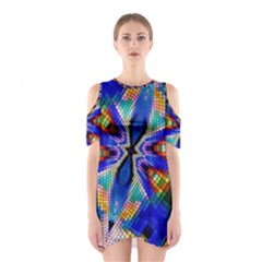 Art Kaleidoscope Meditation Mosaic Shoulder Cutout One Piece Dress by Wegoenart