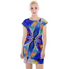 Art Kaleidoscope Meditation Mosaic Cap Sleeve Bodycon Dress by Wegoenart