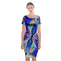 Art Kaleidoscope Meditation Mosaic Classic Short Sleeve Midi Dress by Wegoenart