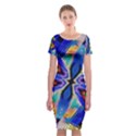 Art Kaleidoscope Meditation Mosaic Classic Short Sleeve Midi Dress View1