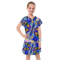 Art Kaleidoscope Meditation Mosaic Kids  Drop Waist Dress by Wegoenart