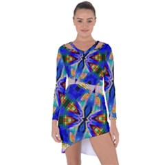 Art Kaleidoscope Meditation Mosaic Asymmetric Cut-out Shift Dress by Wegoenart