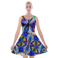 Art Kaleidoscope Meditation Mosaic Velvet Skater Dress by Wegoenart