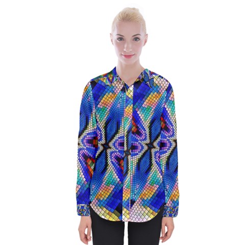 Art Kaleidoscope Meditation Mosaic Womens Long Sleeve Shirt by Wegoenart