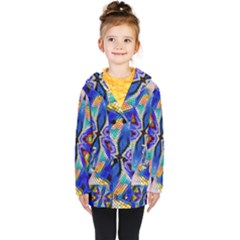 Art Kaleidoscope Meditation Mosaic Kids  Double Breasted Button Coat