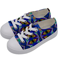 Art Kaleidoscope Meditation Mosaic Kids  Low Top Canvas Sneakers by Wegoenart