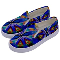 Art Kaleidoscope Meditation Mosaic Kids  Canvas Slip Ons by Wegoenart